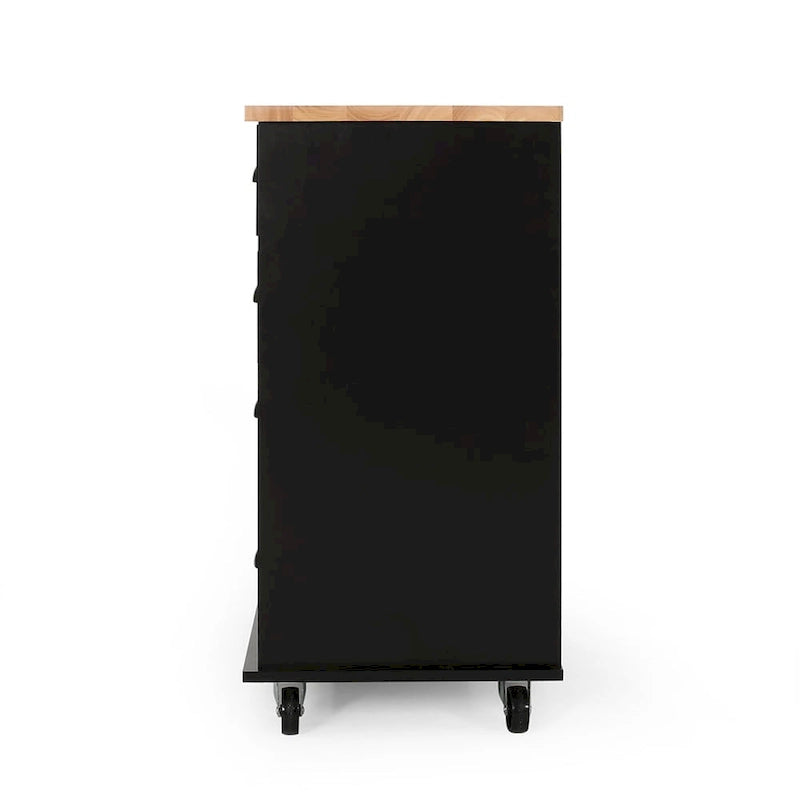 31.5-Inch Rolling Kitchen Island with 2 Drawers and 3 Shelves