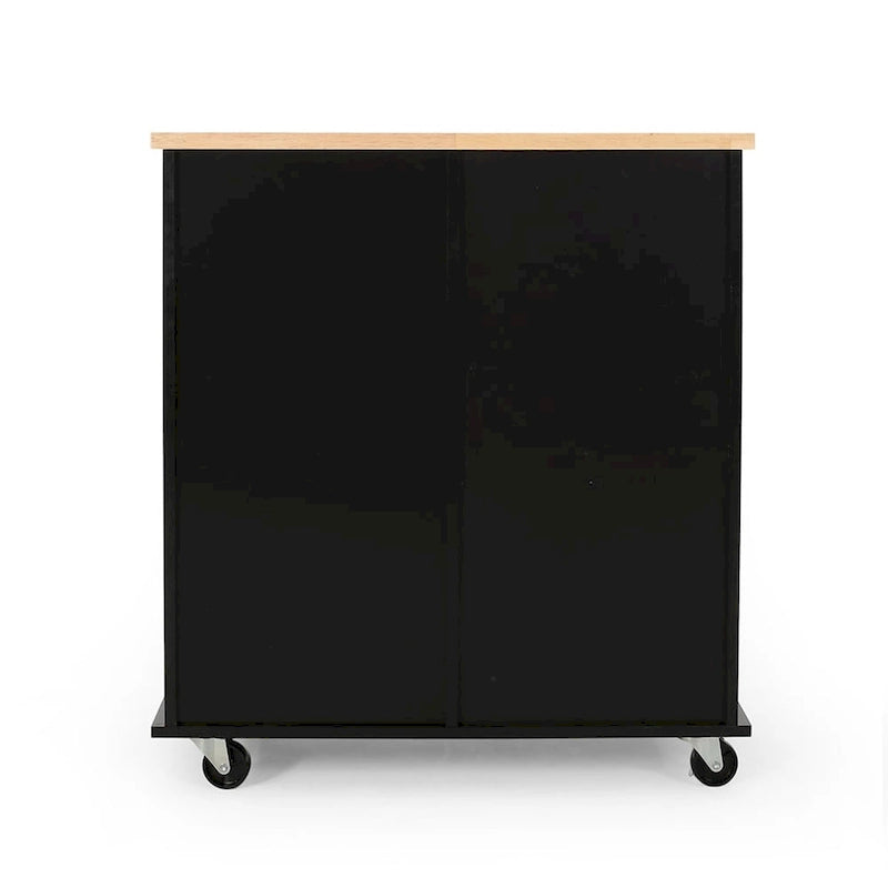 31.5-Inch Rolling Kitchen Island with 2 Drawers and 3 Shelves