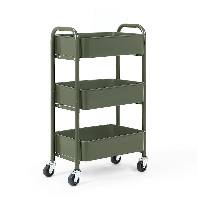 3-Tier Compact Rolling Metal Storage Organizer