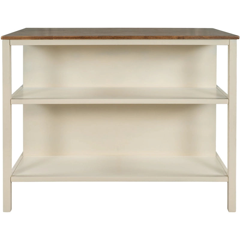 Solid Wood Rustic 45 Stationary Kitchen Island