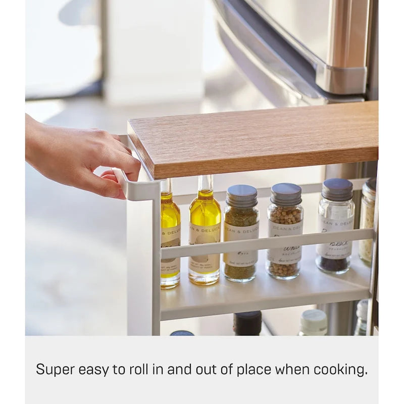 Slim Steel Rolling Storage Cart with Tiered Shelves