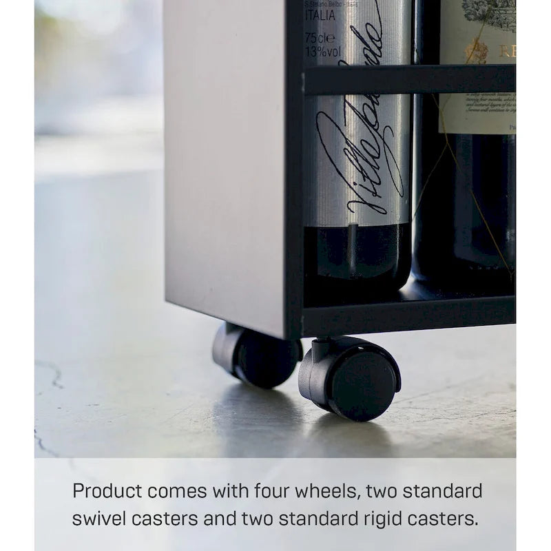 Slim Steel Rolling Storage Cart with Tiered Shelves