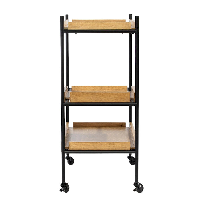 Three-Tier Rolling Bar Cart with Removable Tray