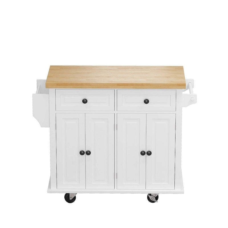 Rolling Kitchen Island Cart with Storage and Locking Wheels