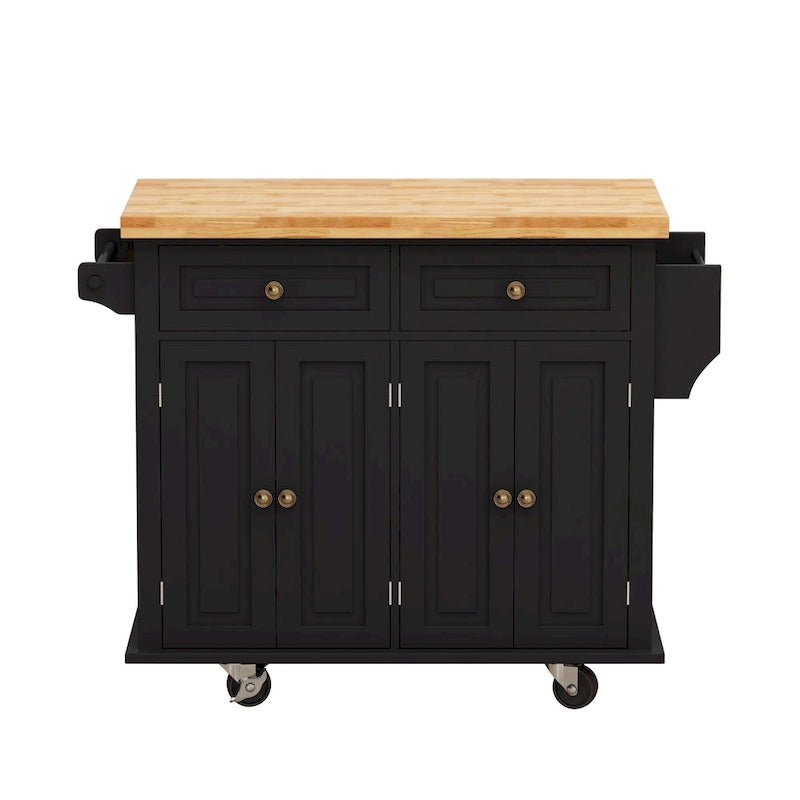 Rolling Kitchen Island Cart with Storage and Locking Wheels