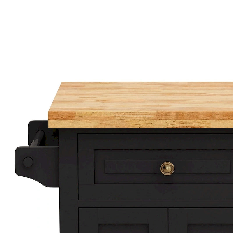 Rolling Kitchen Island Cart with Storage and Locking Wheels