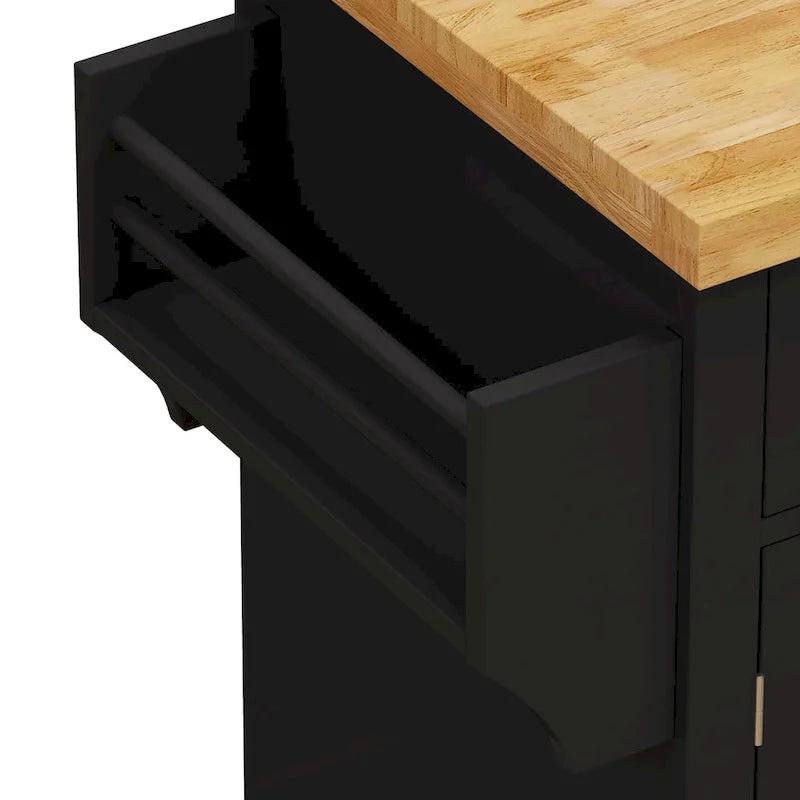 Rolling Kitchen Island Cart with Storage and Locking Wheels