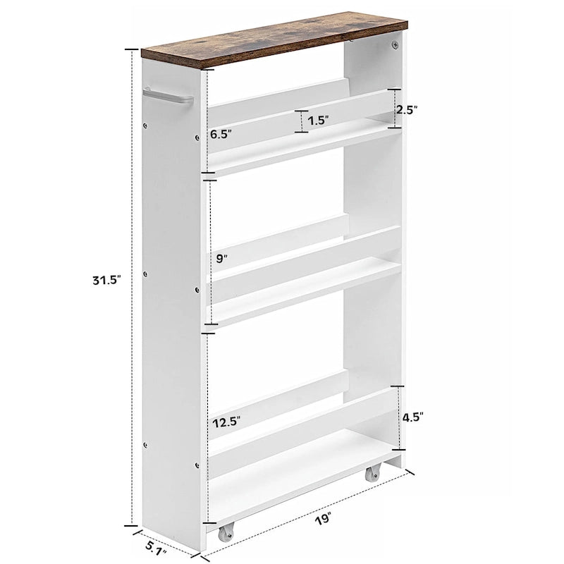 4-Tier Rolling Storage Cart with Handle
