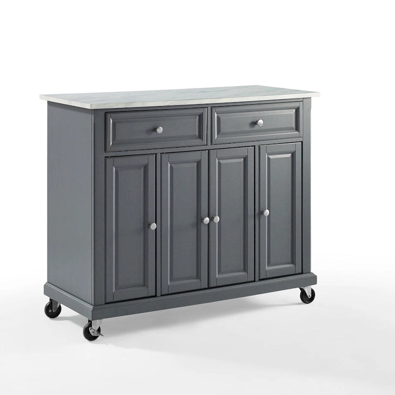 Grey Kitchen Cart with Storage - 42.13W x 18D x 36H