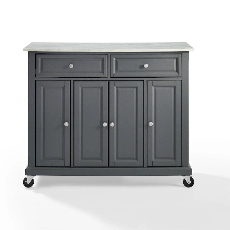 Grey Kitchen Cart with Storage - 42.13W x 18D x 36H
