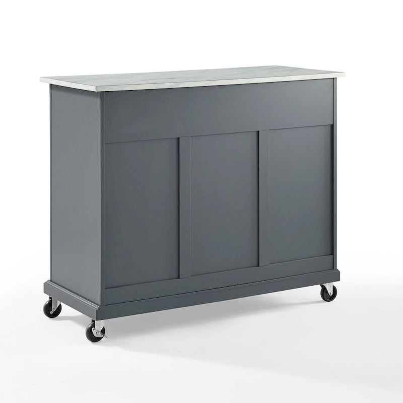 Grey Kitchen Cart with Storage - 42.13W x 18D x 36H