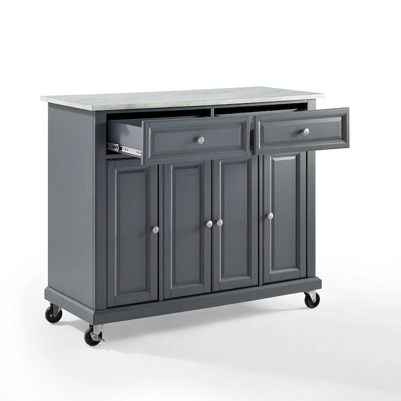 Grey Kitchen Cart with Storage - 42.13W x 18D x 36H