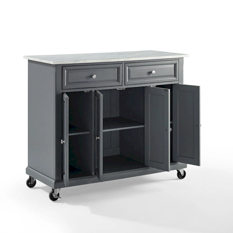Grey Kitchen Cart with Storage - 42.13W x 18D x 36H