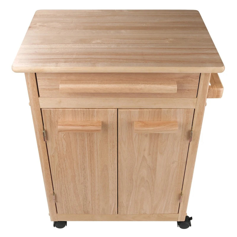 Rolling Kitchen Cart, Natural - 26.9 x 18.2 x 34.3 inches