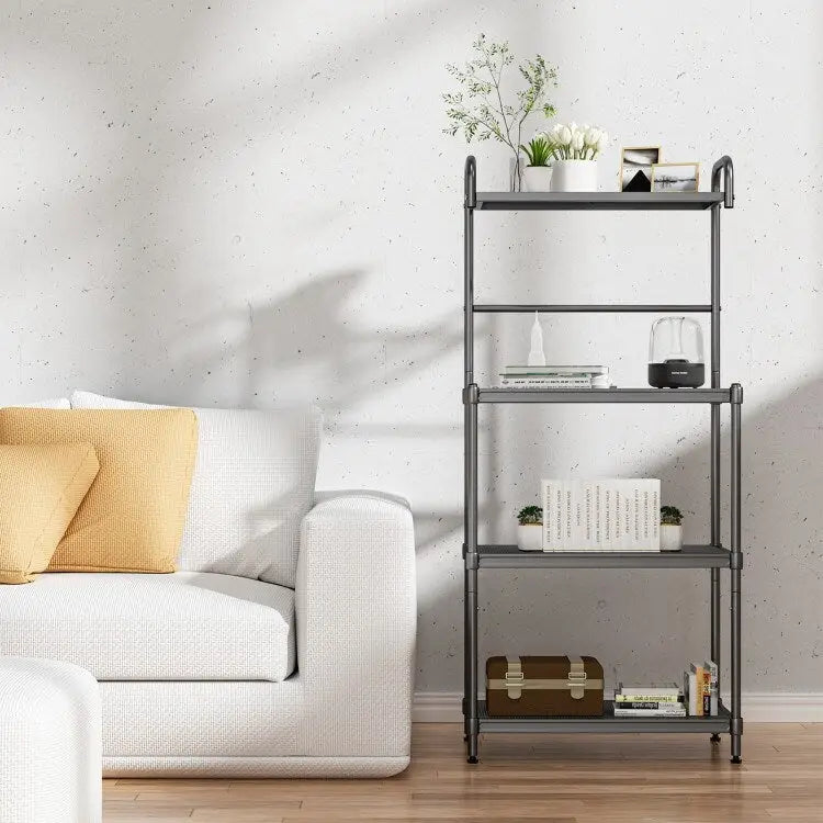 4-Tier Metal Kitchen Storage Rack - Grey