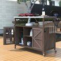 Outdoor Kitchen Cart with Stainless Steel Top and Storage Cabinet