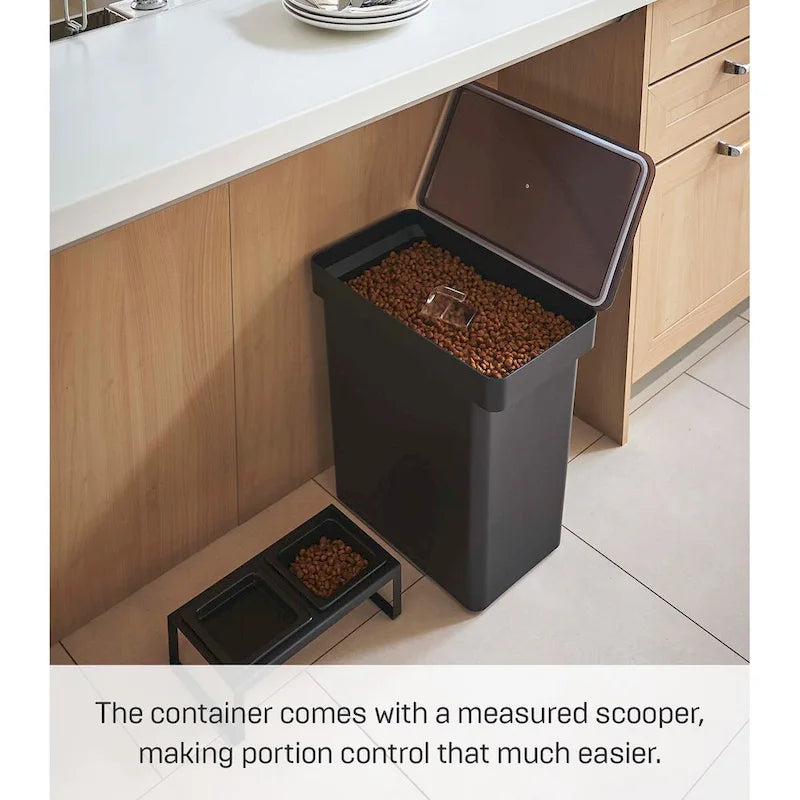 Rolling Airtight Pet Food Storage Container with Measuring Cup