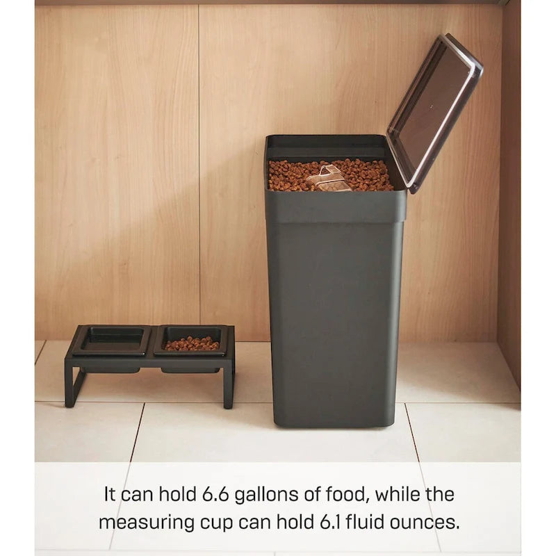 Rolling Airtight Pet Food Storage Container with Measuring Cup