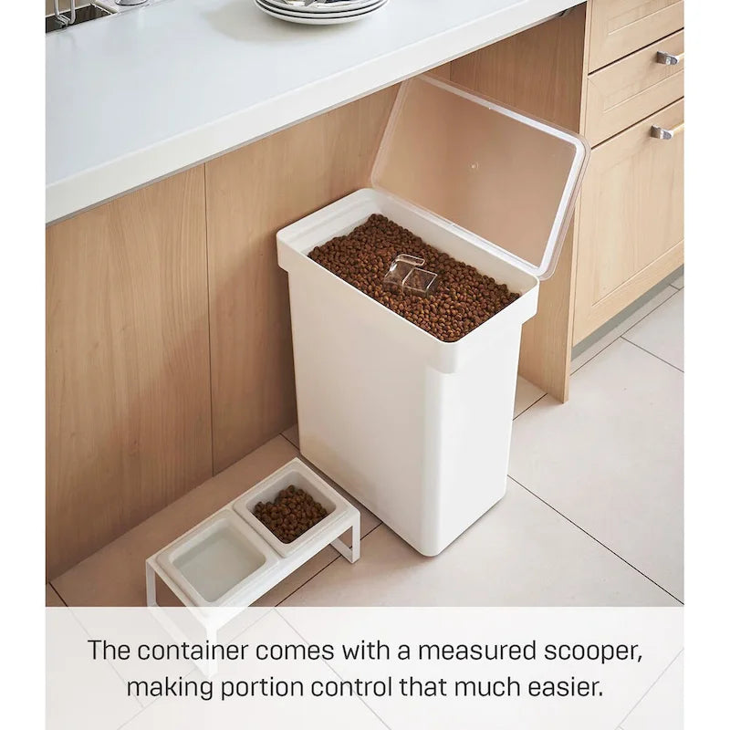 Rolling Airtight Pet Food Storage Container with Measuring Cup