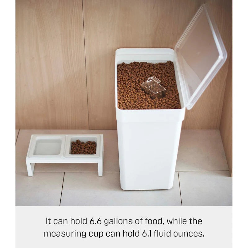 Rolling Airtight Pet Food Storage Container with Measuring Cup