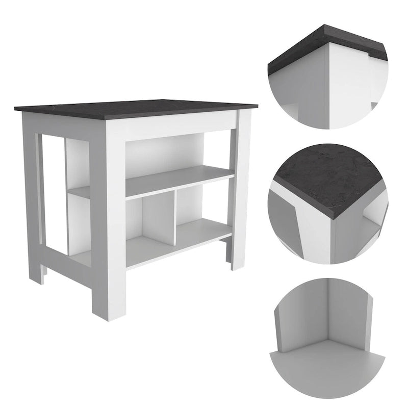 3-Shelf Transitional Kitchen Island