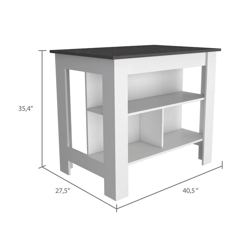 3-Shelf Transitional Kitchen Island