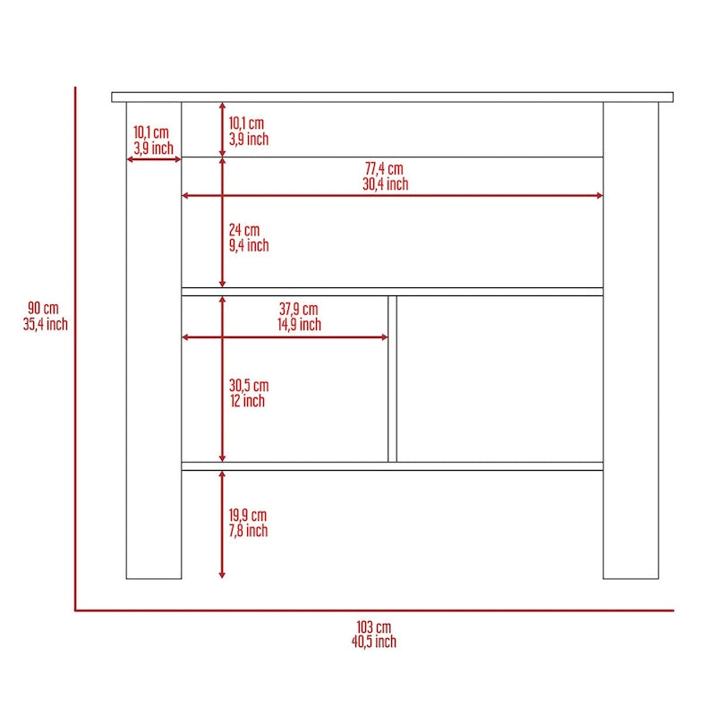 3-Shelf Transitional Kitchen Island