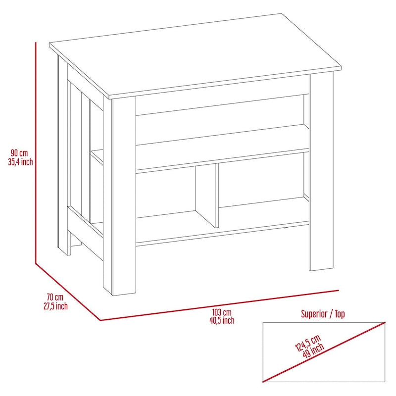 3-Shelf Transitional Kitchen Island