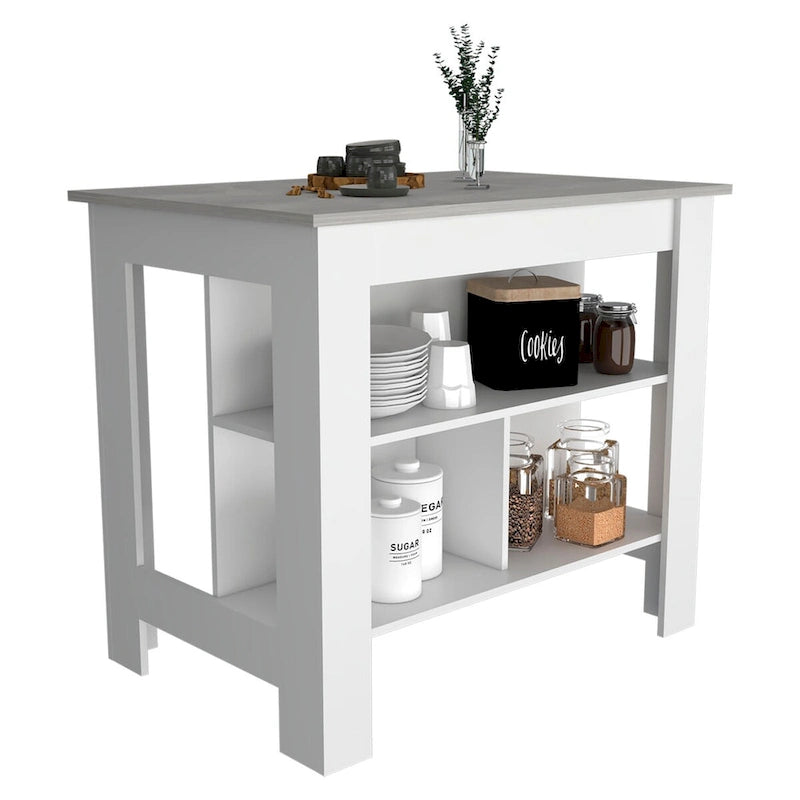 3-Shelf Transitional Kitchen Island