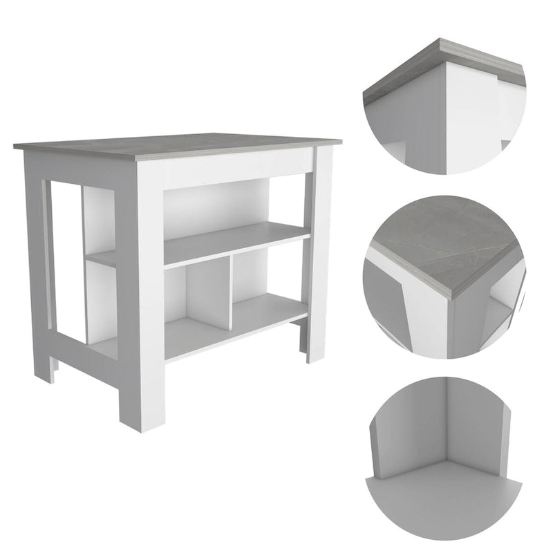 3-Shelf Transitional Kitchen Island