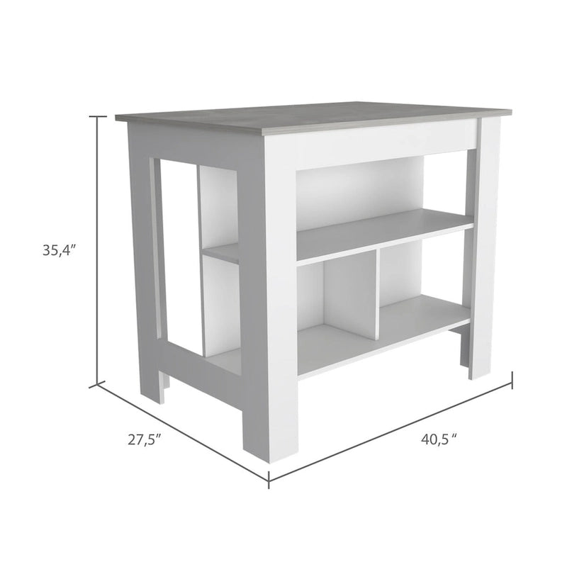 3-Shelf Transitional Kitchen Island