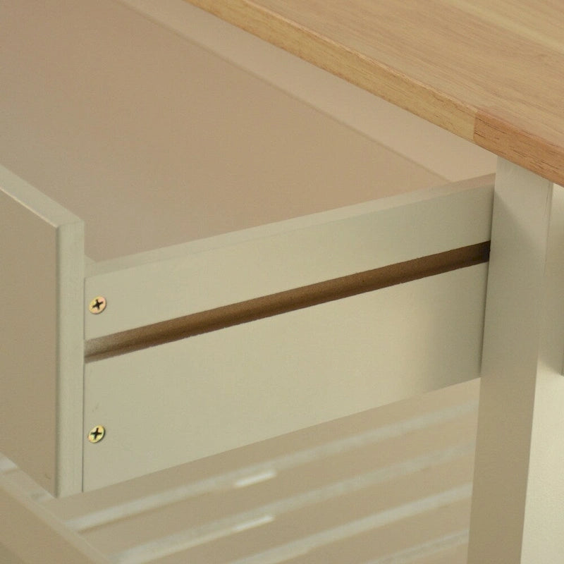 MDF Kitchen Island Cart with Storage and Lockable Wheels