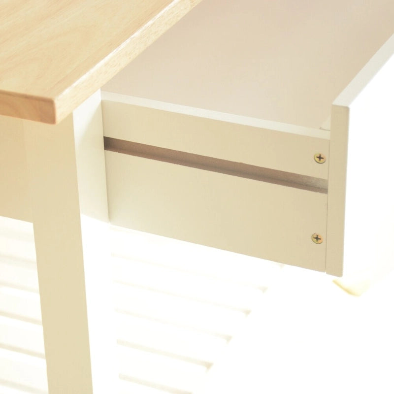 MDF Kitchen Island Cart with Storage and Lockable Wheels