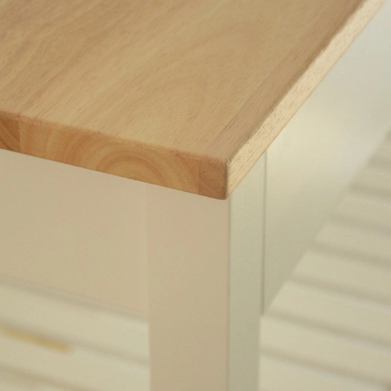 MDF Kitchen Island Cart with Storage and Lockable Wheels