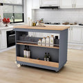 Two-Sided Rolling Kitchen Island with Storage