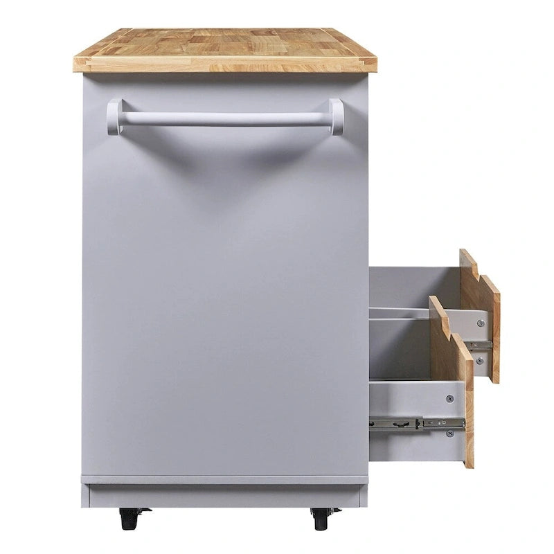 Two-Sided Rolling Kitchen Island with Storage