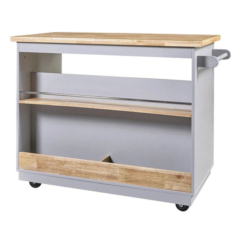 Two-Sided Rolling Kitchen Island with Storage
