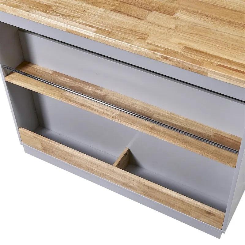 Two-Sided Rolling Kitchen Island with Storage
