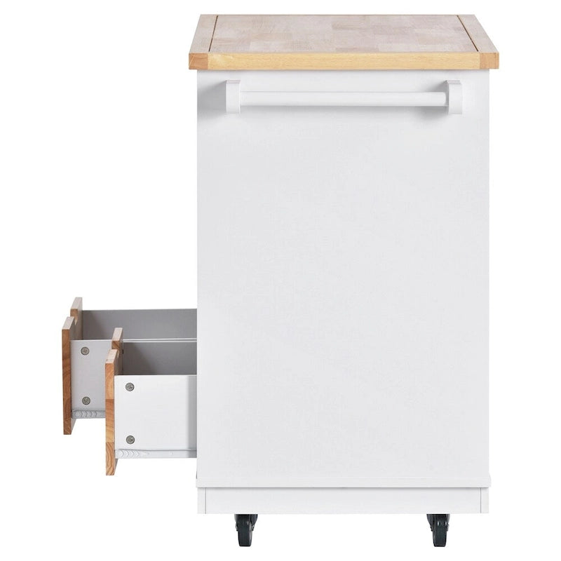 Two-Sided Rolling Kitchen Island with Storage