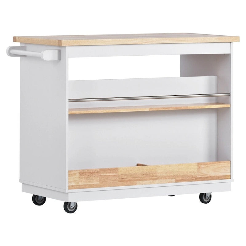 Two-Sided Rolling Kitchen Island with Storage