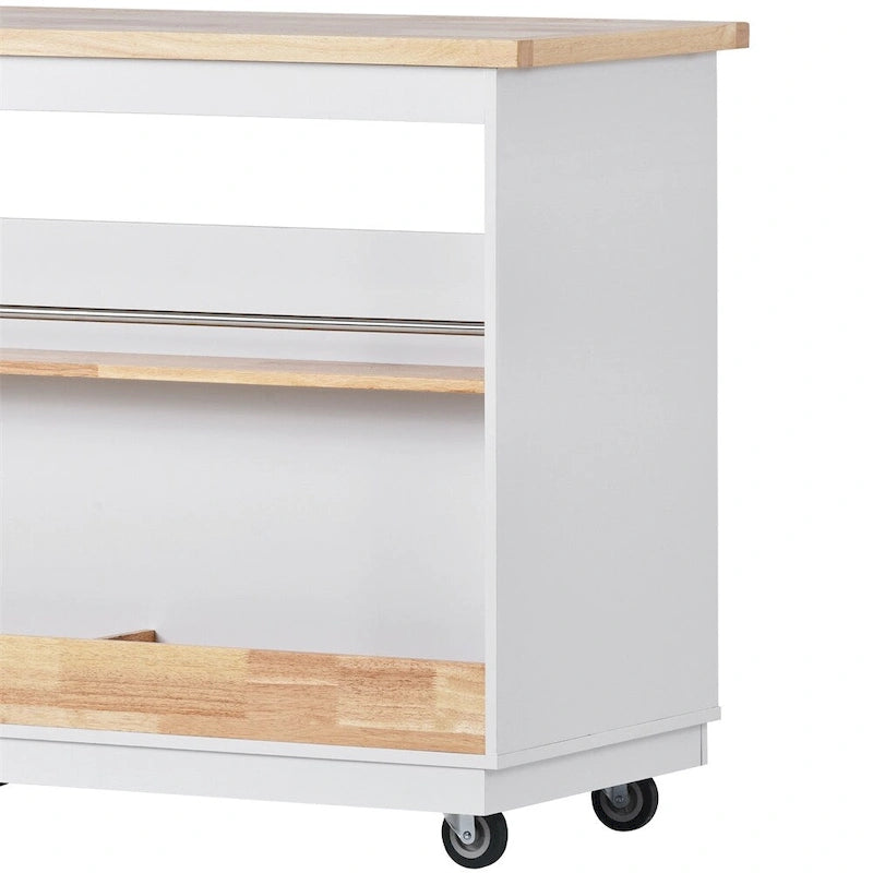 Two-Sided Rolling Kitchen Island with Storage