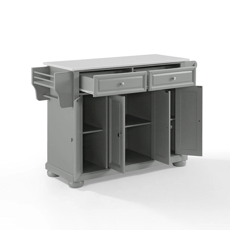 Granite Top Kitchen Island - 18" D x 51.5" W x 36" H