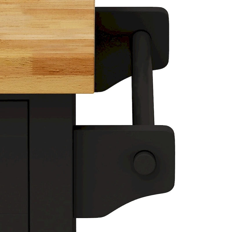 43.31-Inch Rolling Kitchen Island Cart with Storage and Spice Rack