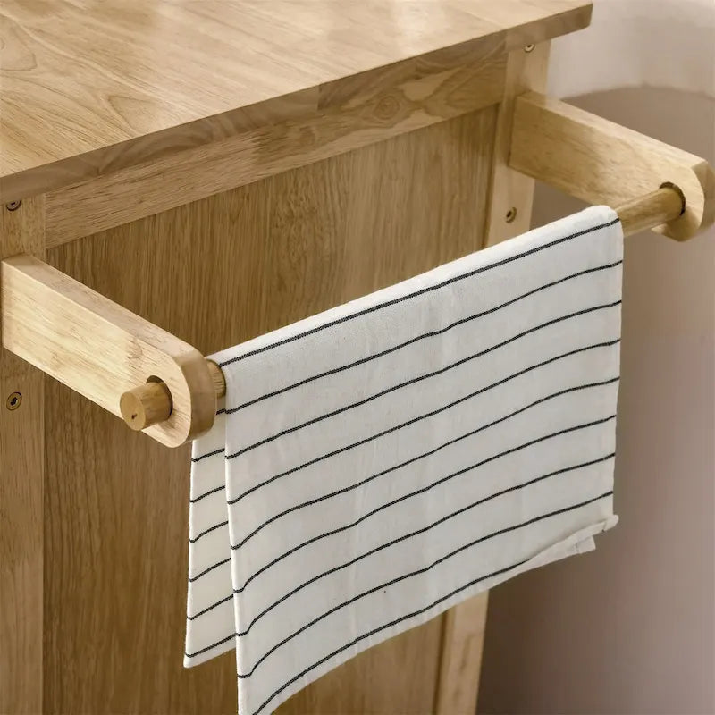 Rolling Kitchen Island with Storage Cabinets and Drawers