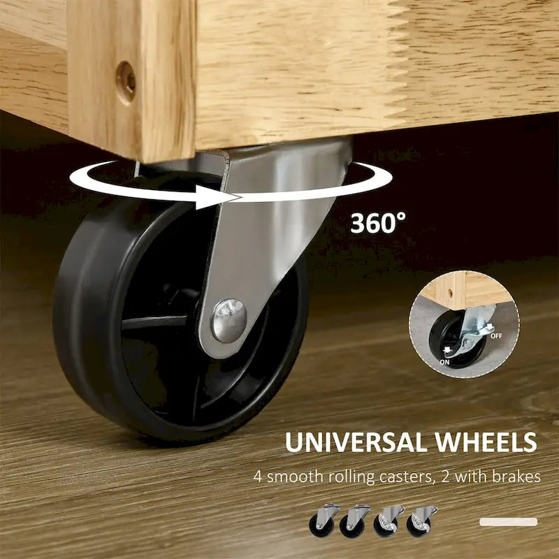 Rolling Kitchen Island with Storage Cabinets and Drawers