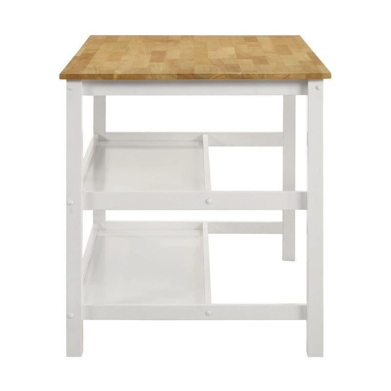 Brown and White Counter-Height Kitchen Island Table