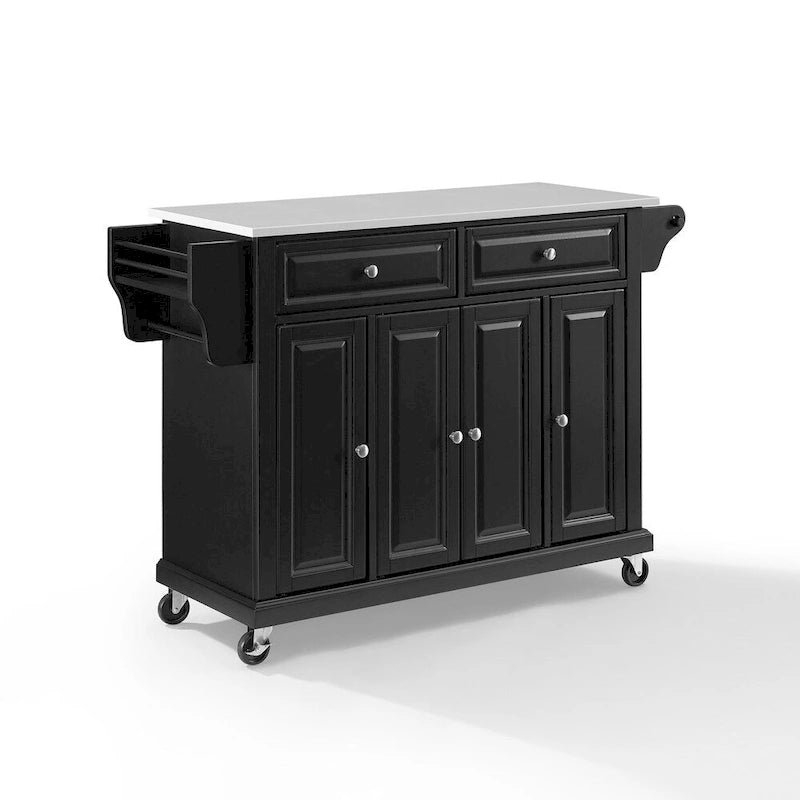 Black Granite Top Kitchen Cart - 18 D x 51.5 W x 36 H