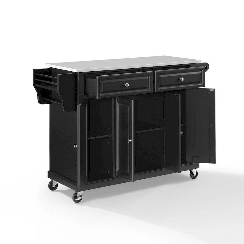 Black Granite Top Kitchen Cart - 18 D x 51.5 W x 36 H