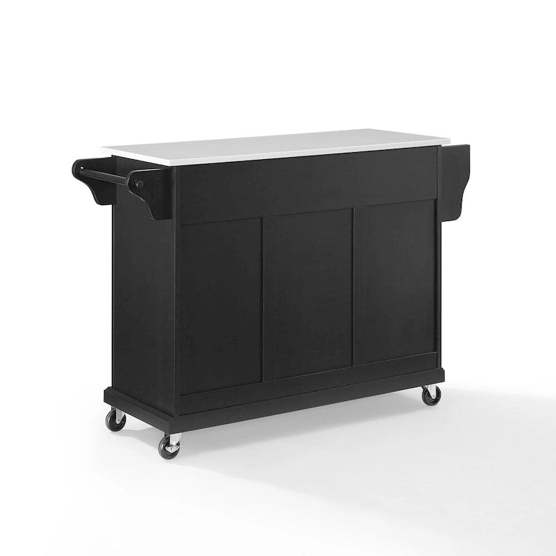 Black Granite Top Kitchen Cart - 18 D x 51.5 W x 36 H