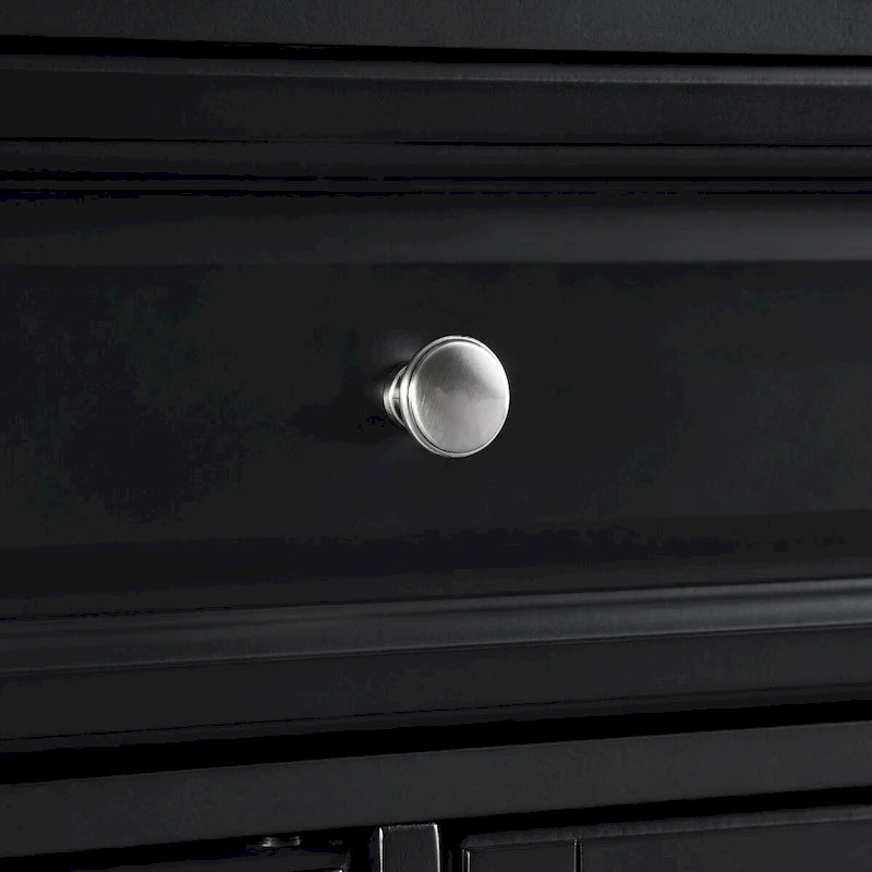 Black Kitchen Island with Natural Wood Top - 18 D x 51.5 W x 36 H